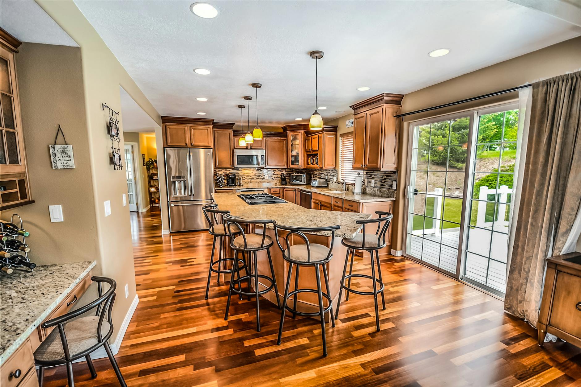 kitchen island and barstools